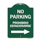 Signmission No Parking Prohibido Estacionarse W/ Left Arrow, Green & White Alum Sign, 18" x 24", GW-1824-23596 A-DES-GW-1824-23596 - alternate 1